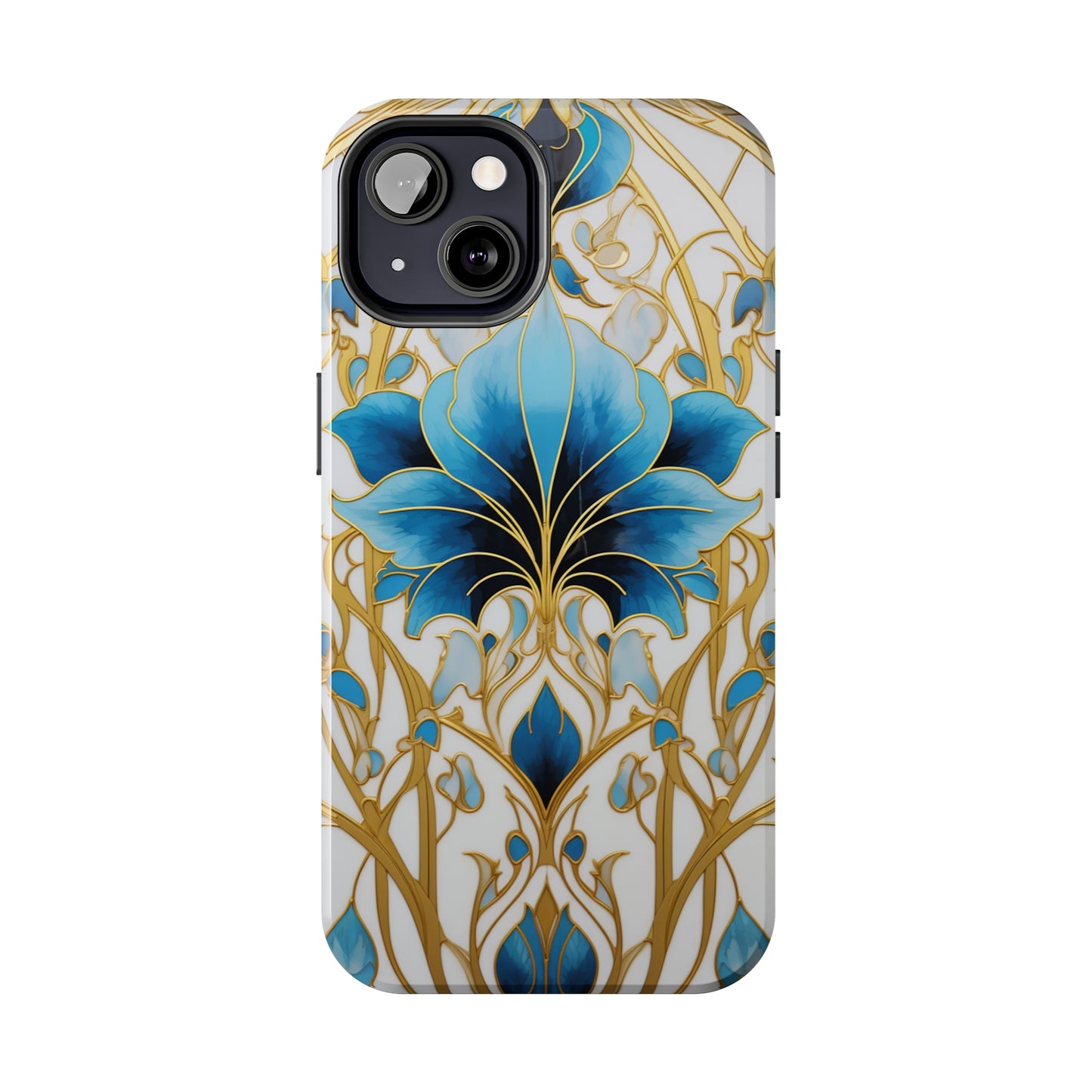 Floral Elegance: Art Deco Stained Glass iPhone Case | Vintage Glamour in Modern Protection iPhone Case for Models 11 through 14 Pro Max