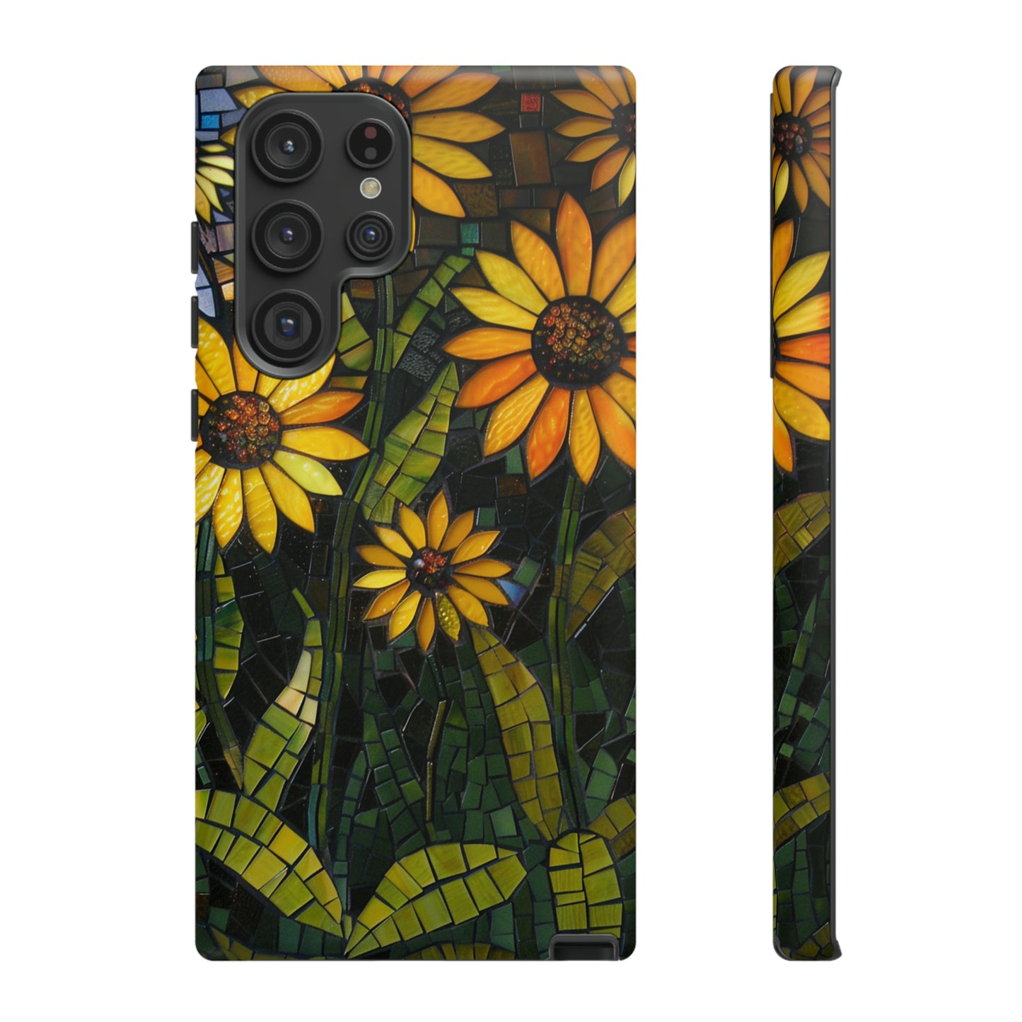 Yellow and Gold Daisy Mosaic Stained Glass Phone Case