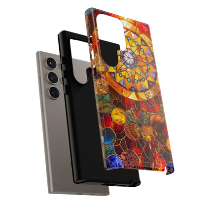 Cosmic Stained Glass Mandala Phone Case