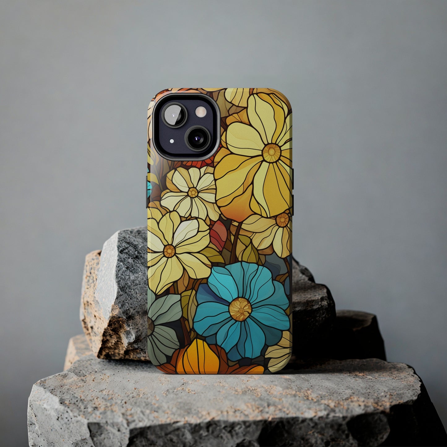 Kaleidoscopic Elegance: Stained Glass Vintage Floral iPhone Case – Timeless Beauty Illuminated