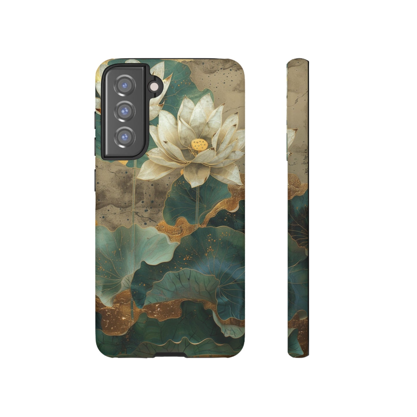 Zen Stained Glass Lotus Floral Design Phone Case