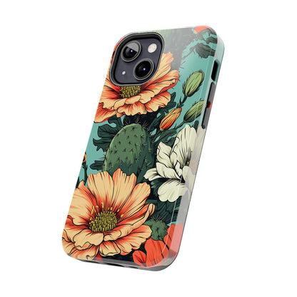 Desert Dream: Retro Vibe Cactus Tough iPhone Case