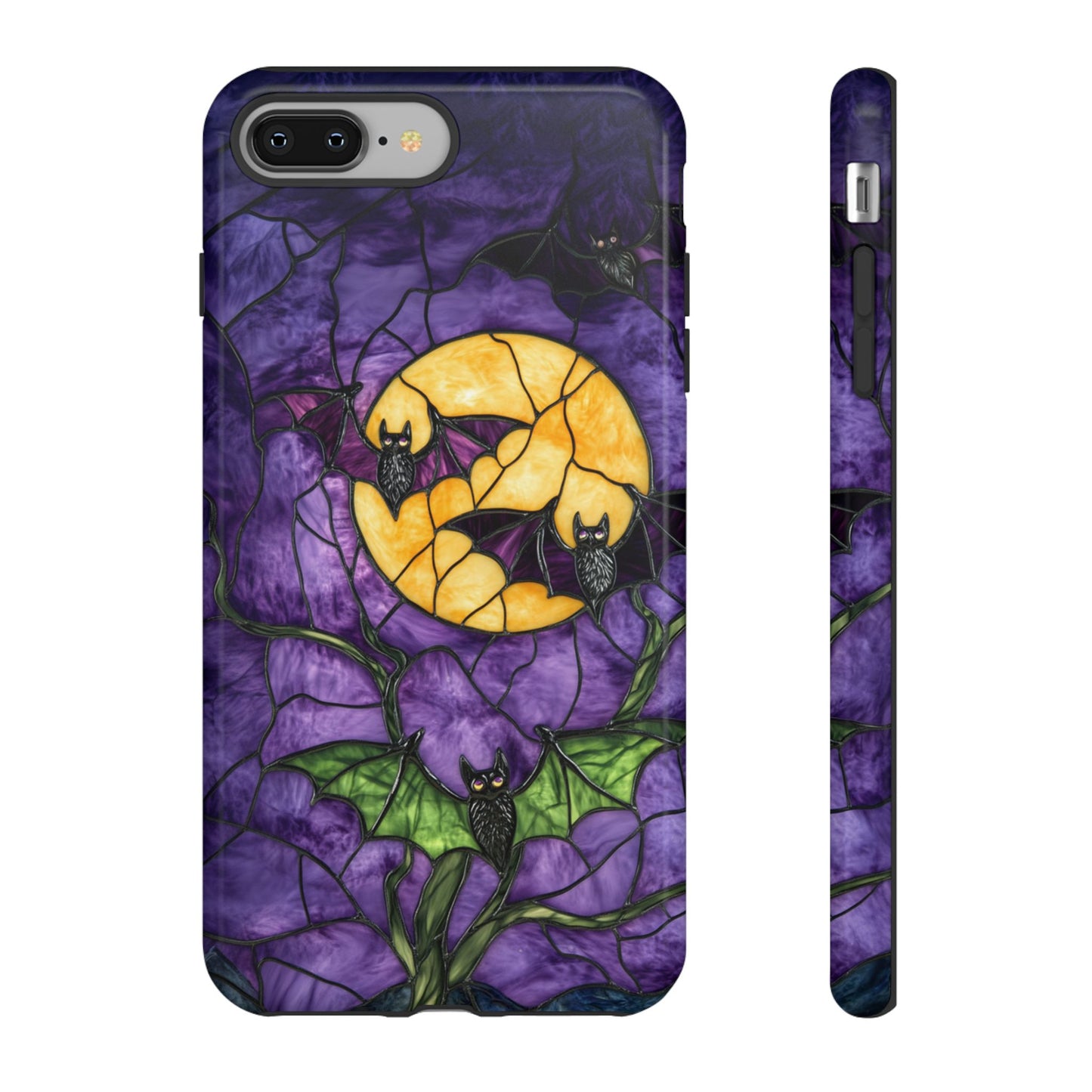 Full Moon Stained Glass Style Halloween Bats Phone Case