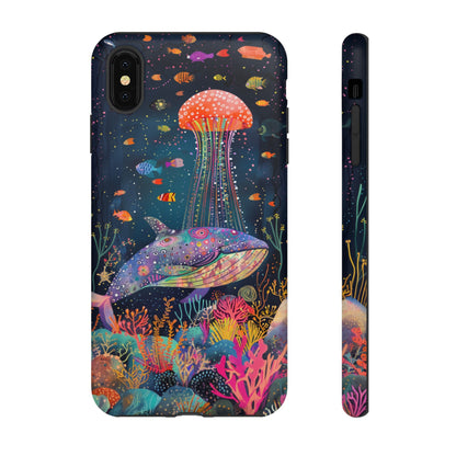 Whale Shark, Turtle, Jellyfish Phone Case