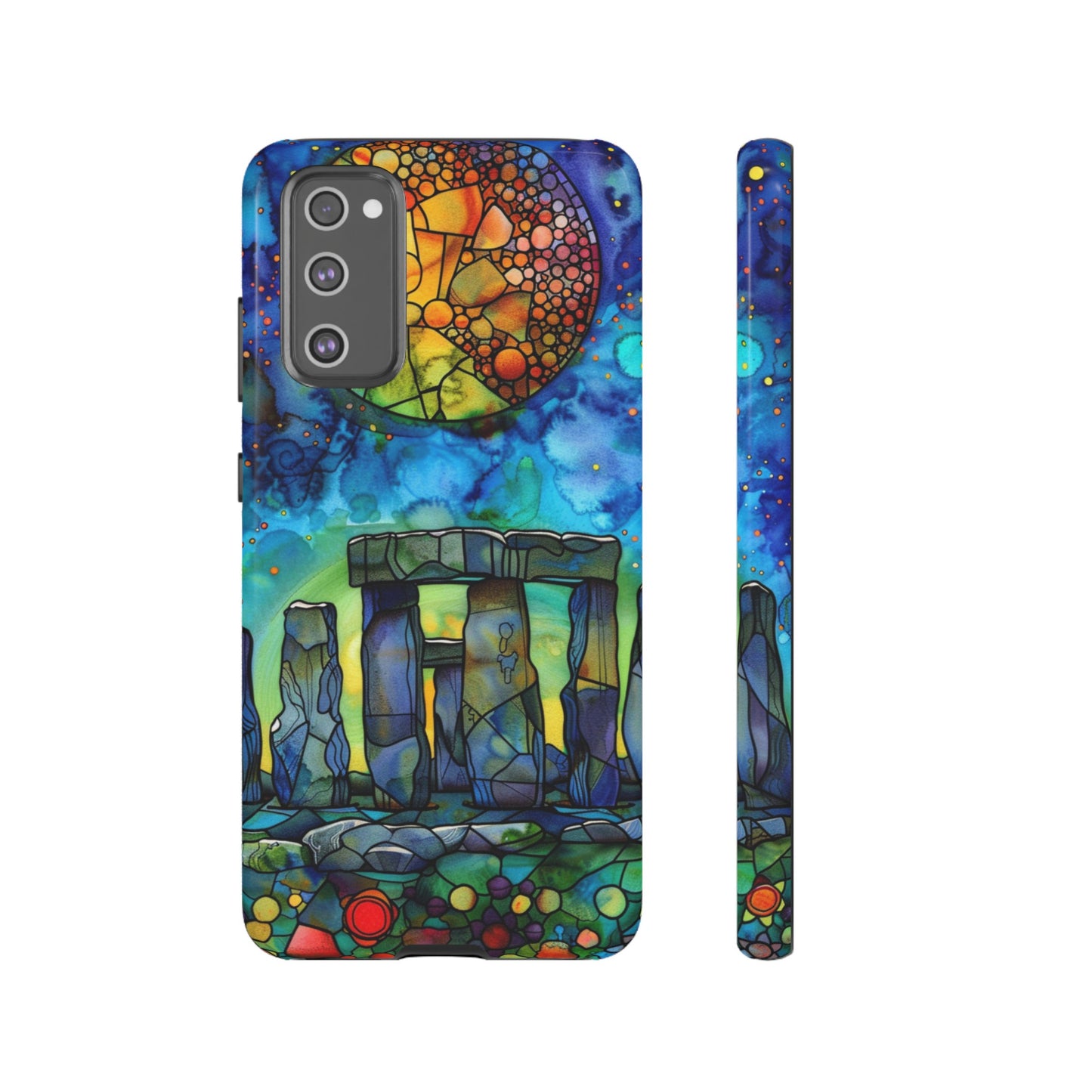 Stonehenge Neolithic Full Moon Stained Glass Watercolor Phone Cover