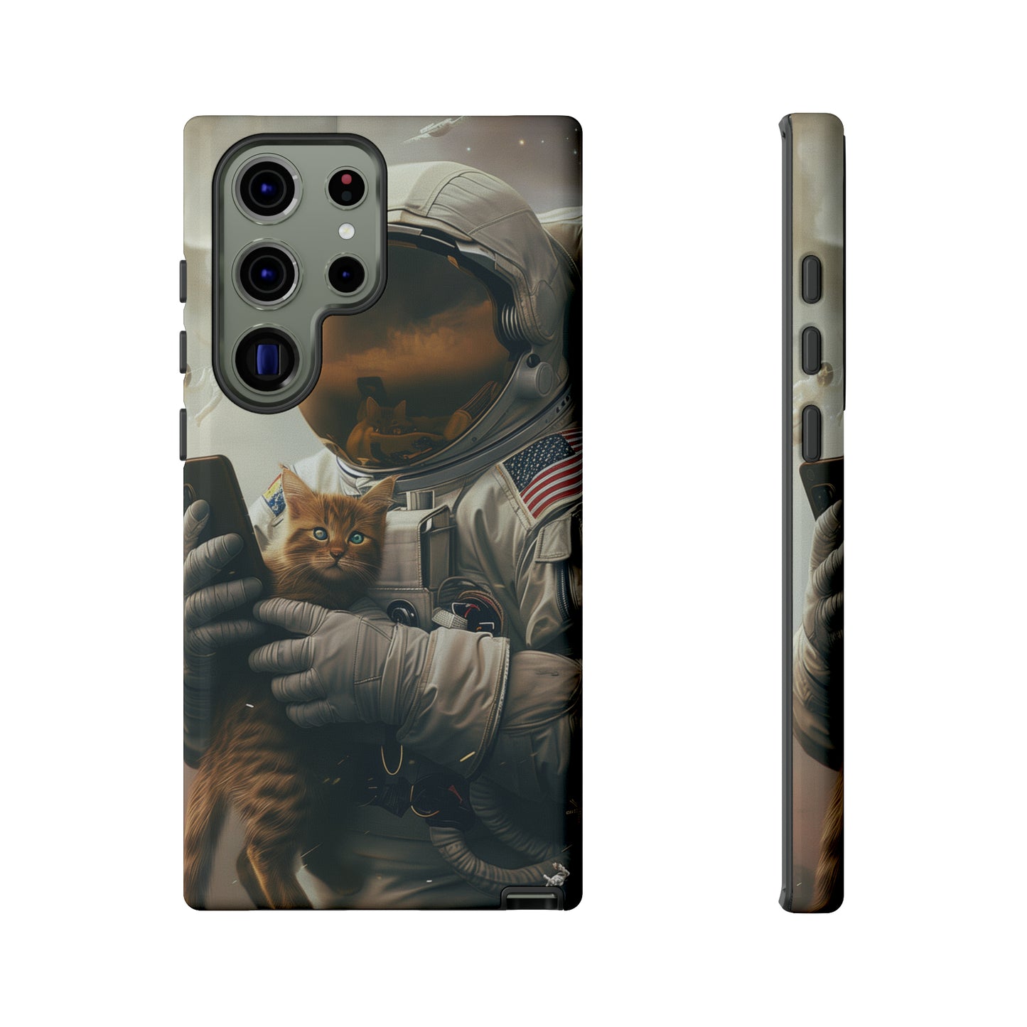 The Astronaut and the Cat Phone Case