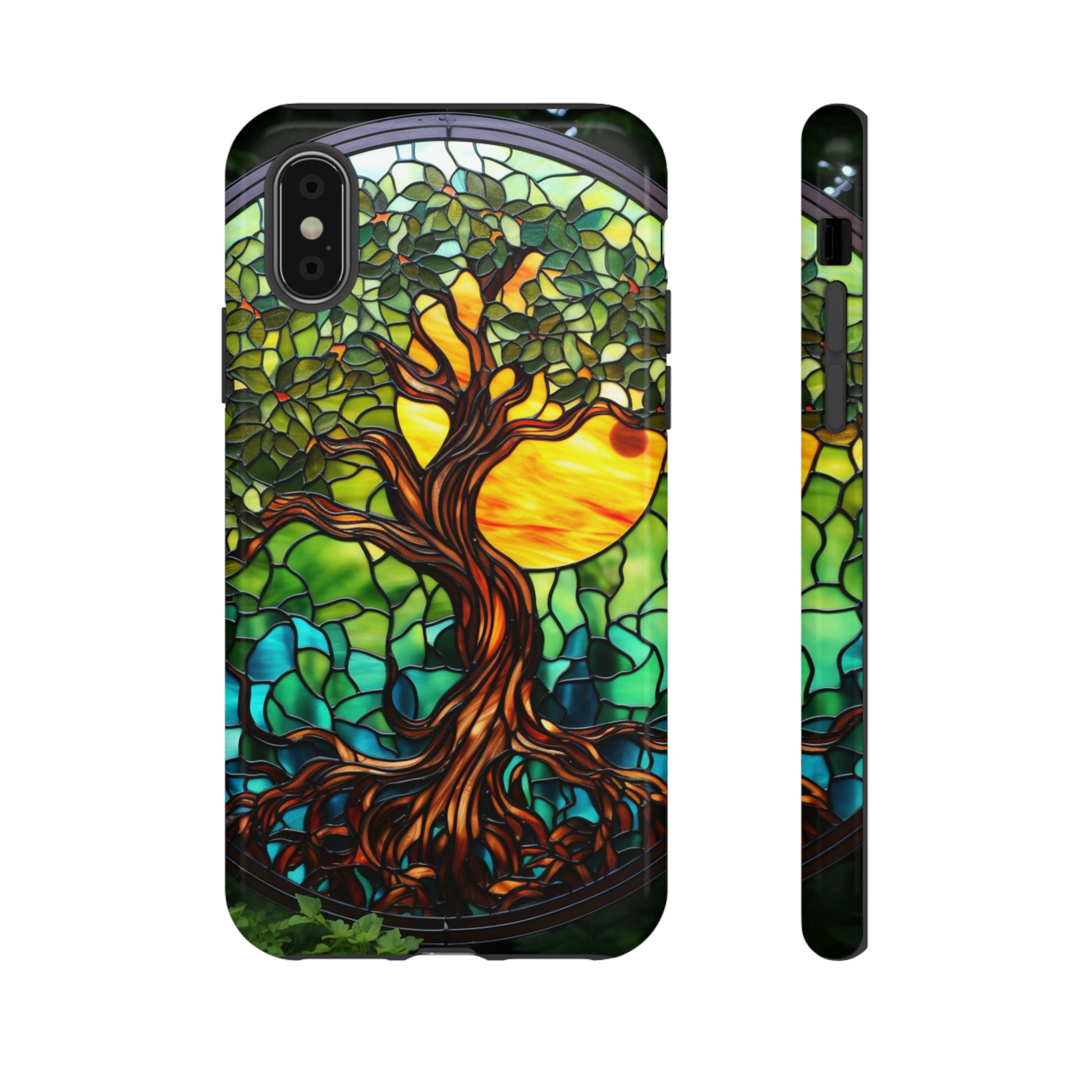 Floral aesthetic stained glass cover for iPhone 13