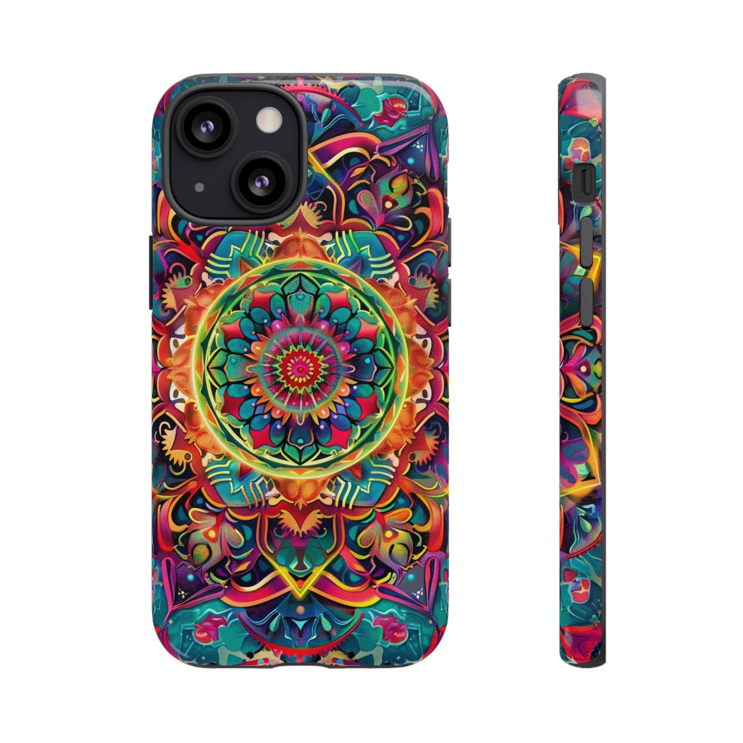 Cosmic Stained Glass Mandala Phone Case