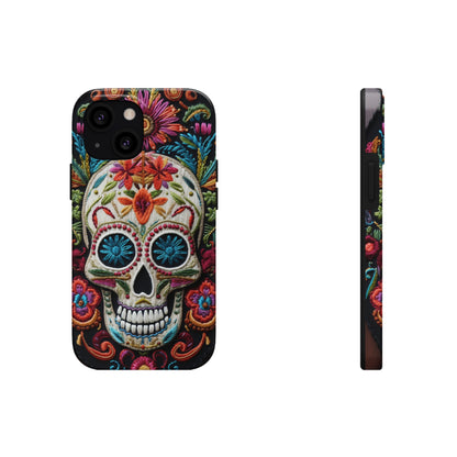 Embroidery Style Skulls Goth Dark Academia Tough Case iPhone Case