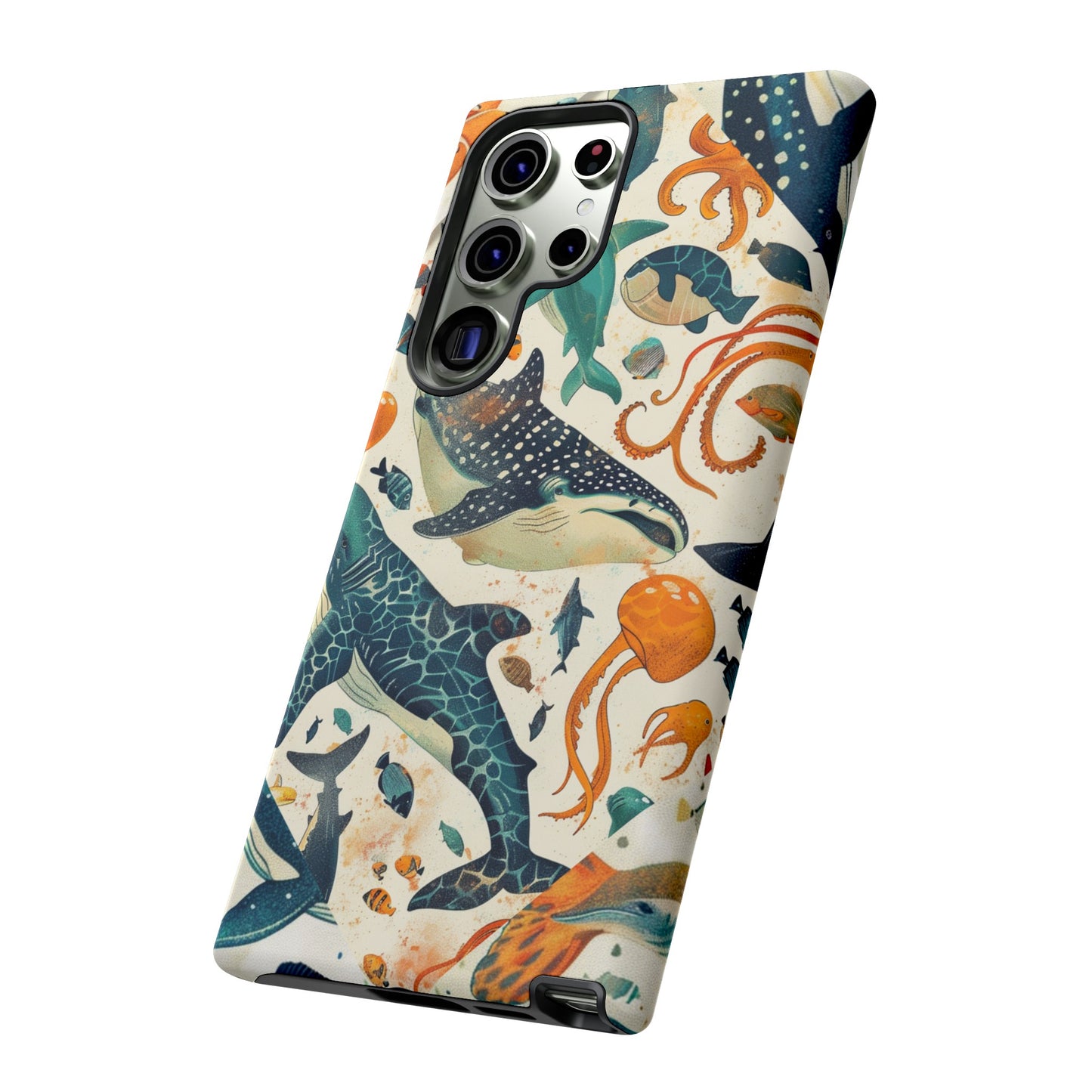 Undersea World Shark, Turtle, Manta Ray Phone Case