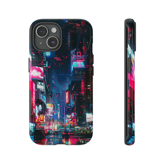 Cyberpunk Tokyo Cityscape Phone Case for iPhone 15