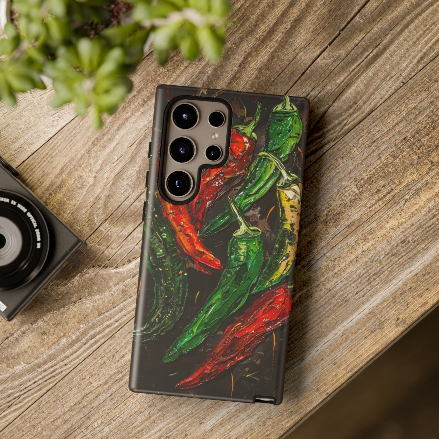 Green and Red Chili Peppers Phone Case