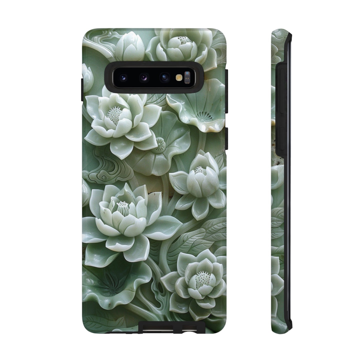 Green Jade Lotus Floral Art Phone Case