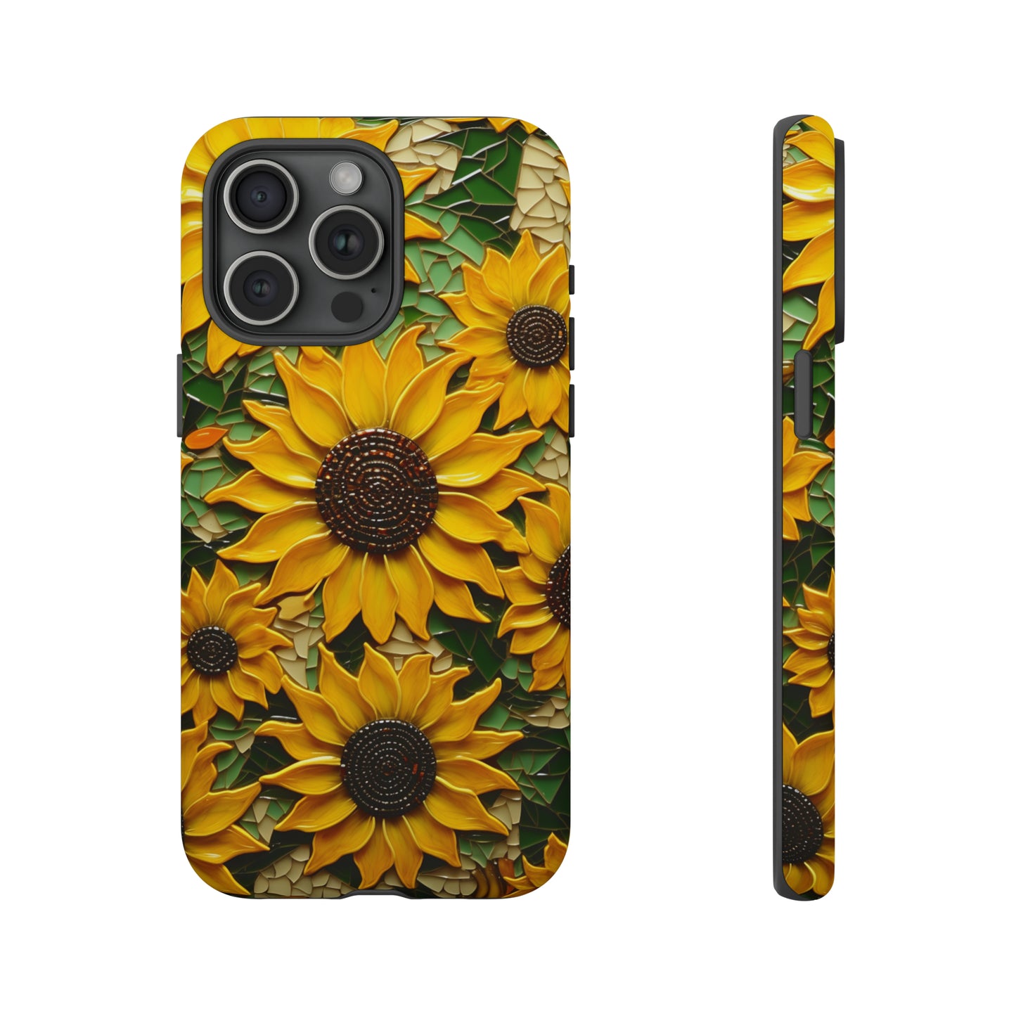 Sunflower Floral Color Explosion Mosaic Glass