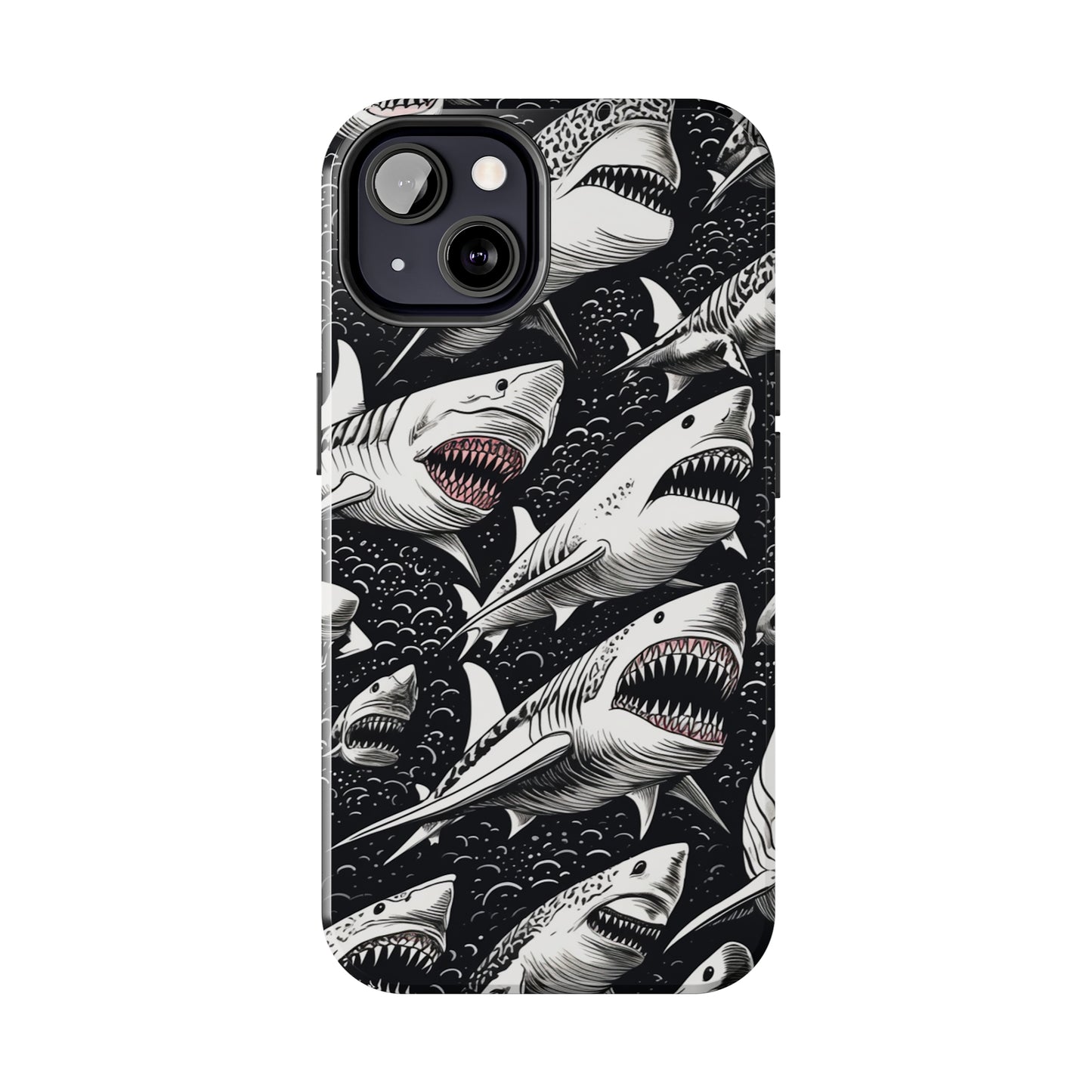 Deep Blue Mystery: Majestic Shark Design | Aquatic Adventure iPhone Case