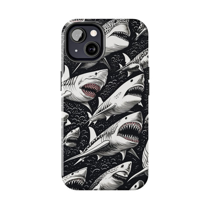 Deep Blue Mystery: Majestic Shark Design | Aquatic Adventure iPhone Case