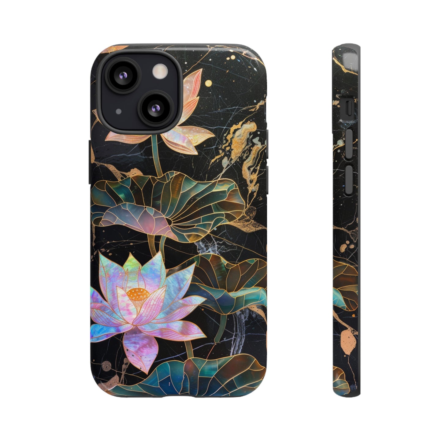 Zen Stained Glass Lotus Floral Design Phone Case