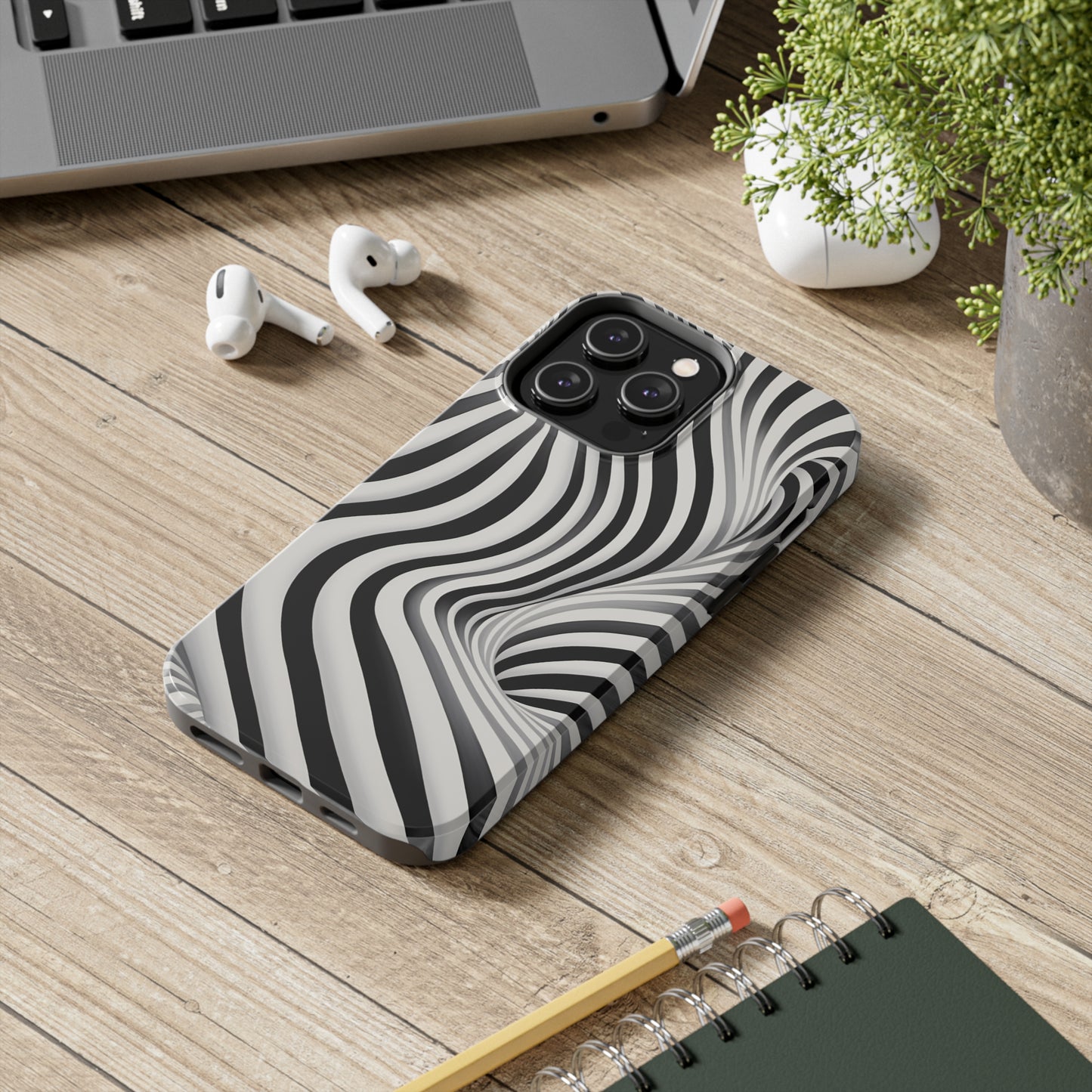 Twist Your Perception: Optical Illusion Tough Case for Apple iPhone Models – Where Art Meets Function