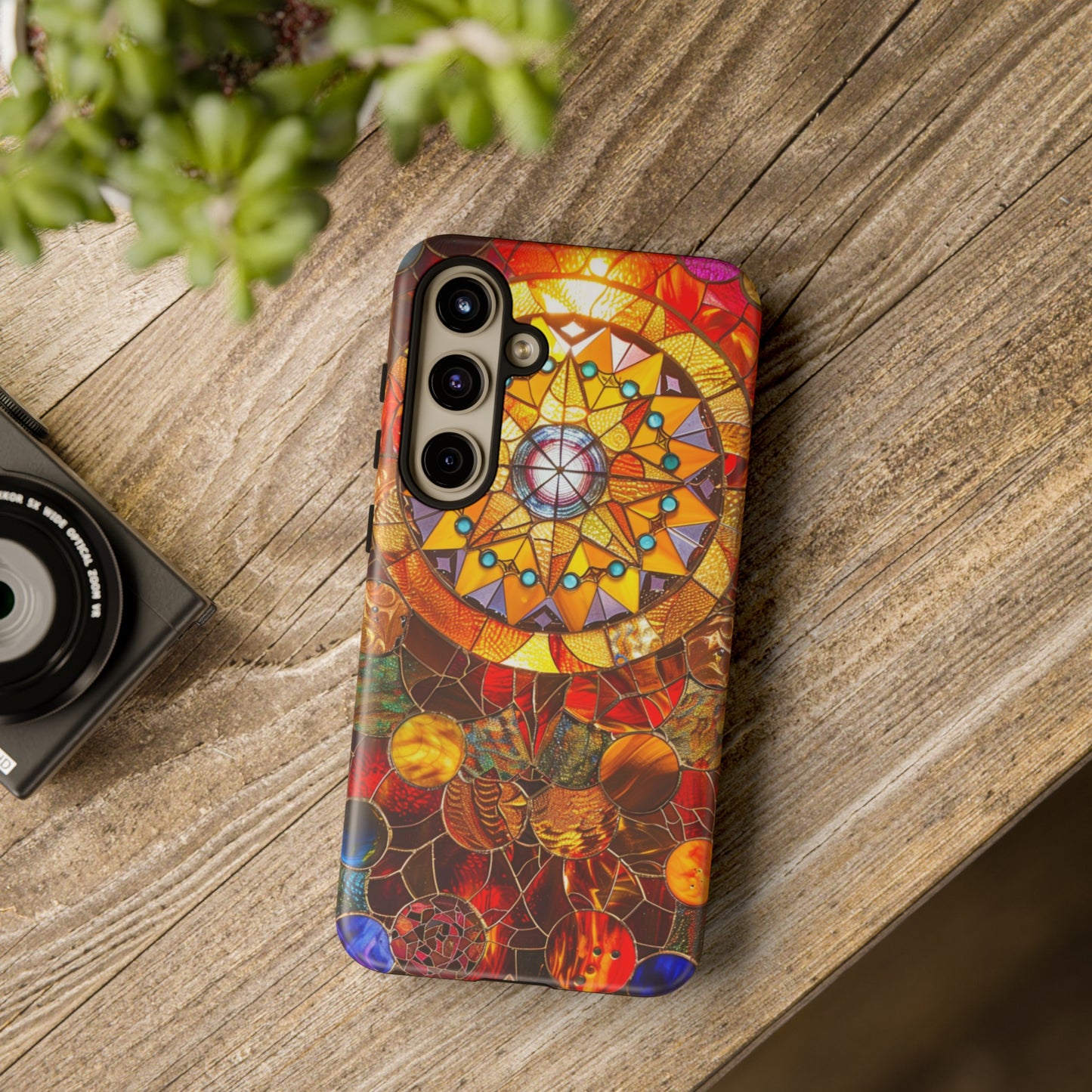 Cosmic Stained Glass Mandala Phone Case