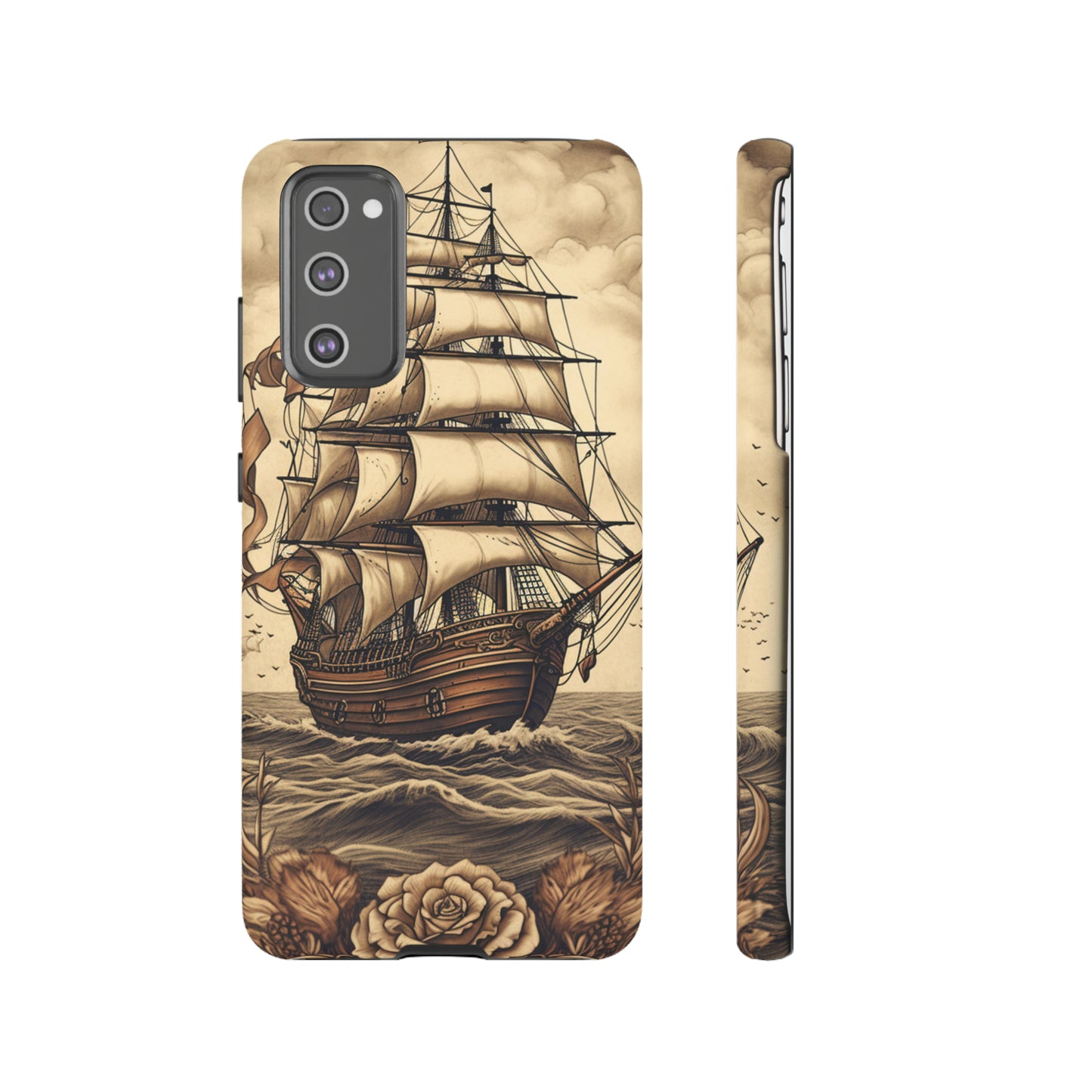 Vintage Tattoo Style Pirate Ship Phone Case