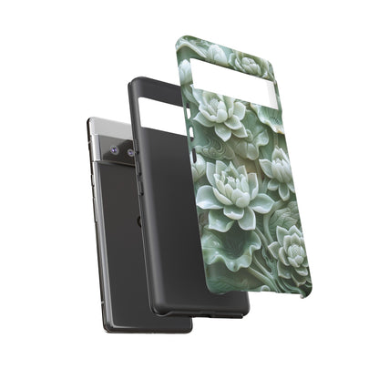 Green Jade Lotus Floral Art Phone Case