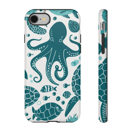 Undersea World Octopus, Turtle, Manta Ray Phone Case