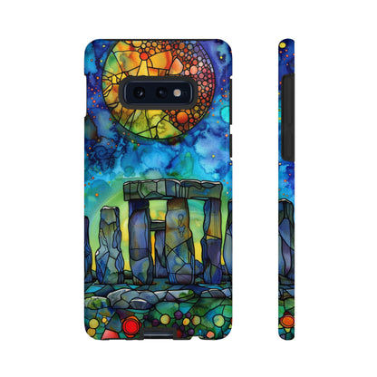 Stonehenge Neolithic Full Moon Stained Glass Watercolor Phone Cover