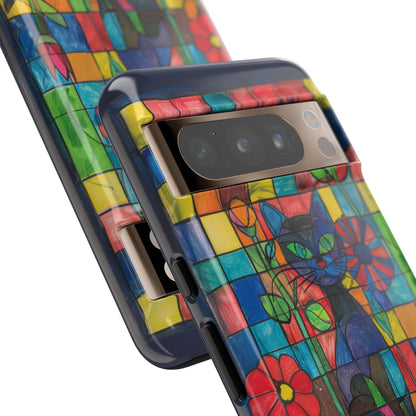 Cat in the Stained Glass Garden Phone Case