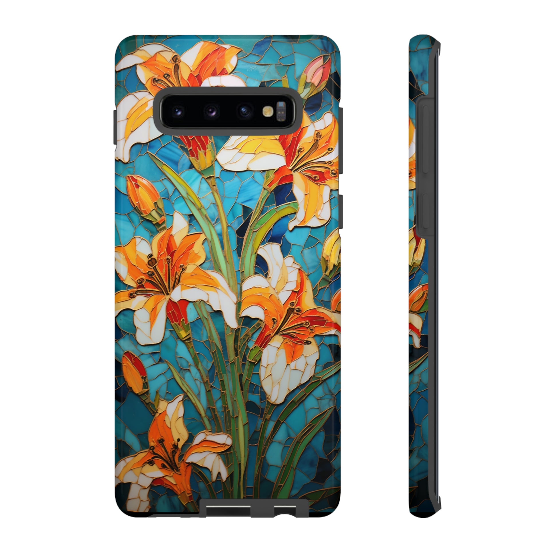 Lily Stained Glass Floral  Pixel Phone case
