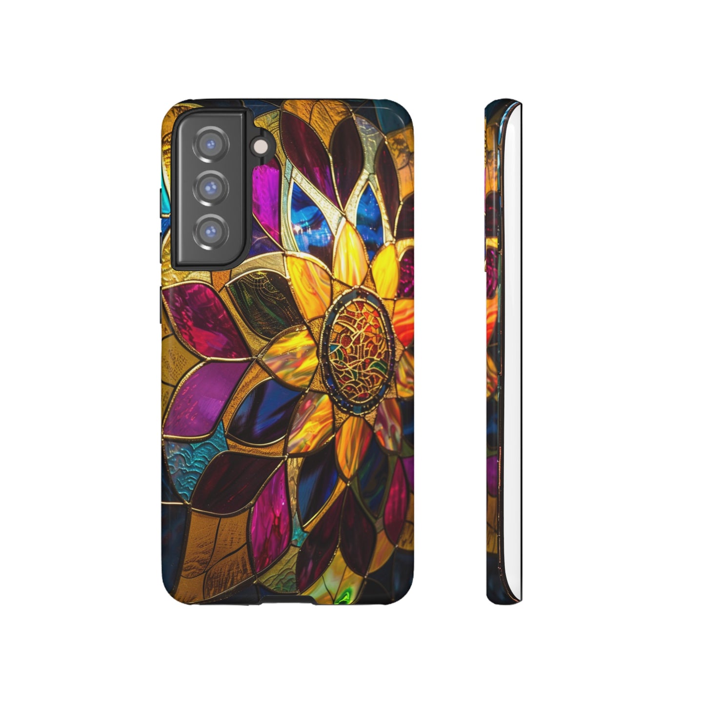 Cosmic Stained Glass Mandala Phone Case