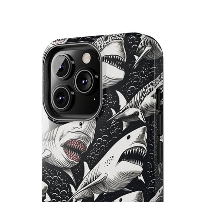 Deep Blue Mystery: Majestic Shark Design | Aquatic Adventure iPhone Case