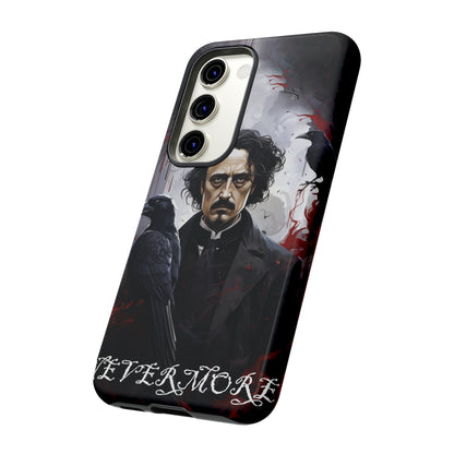 Nevermore Edgar Allen Poe, gothic Raven, Retro Samsung Galaxy Phone iPhone 15, 14 Plus 13 12 7 8 Se Horror Dark Academia Style goth Vibe