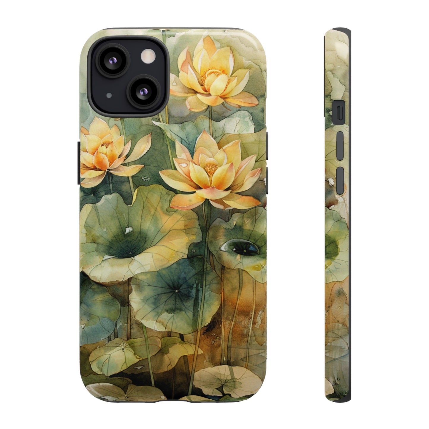 Zen Lotus Watercolor Painting iPhone 15 Case