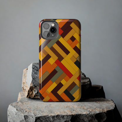 iPhone Tough Case: Intricate & Durable - The Weave Geometric Art Pattern