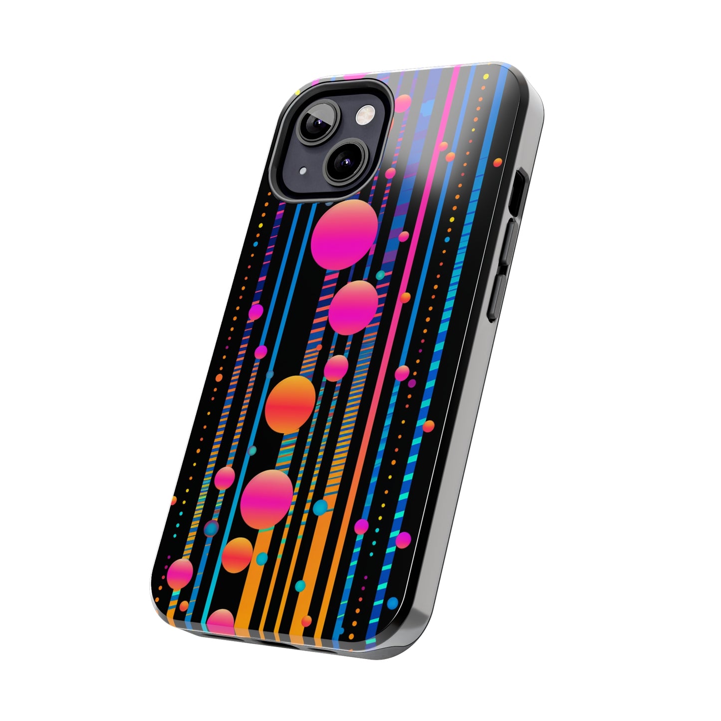 Experience a Blast from the Past: Retro Psychedelic Bubbles Tough Case for Apple iPhone Models