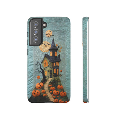 Halloween Haunted House Vintage Embroidery Style Phone Cover