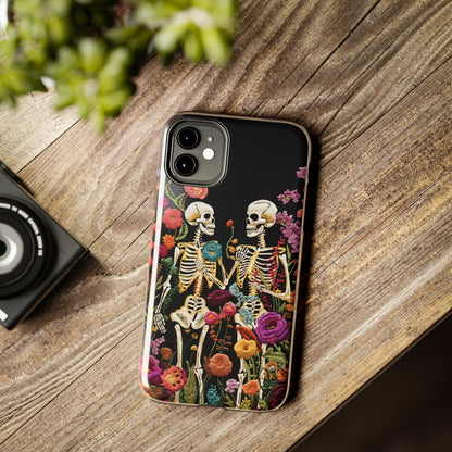 Love Halloween Skeletons Embroidery iPhone Case | iPhone X to iPhone 14 Pro Max