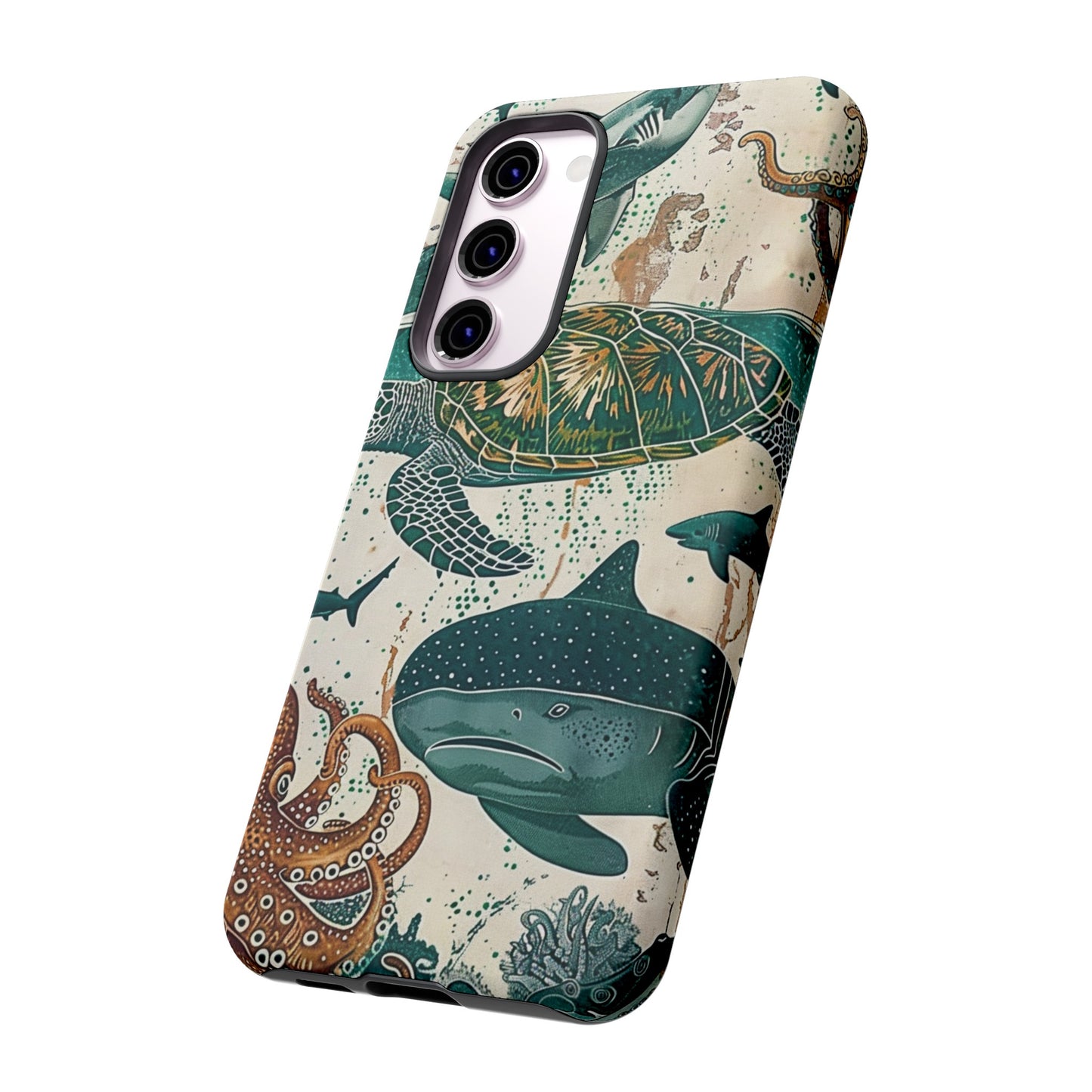 Undersea World Shark, Turtle, Manta Ray Phone Case