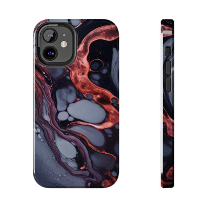 Marbled Dark Lava Flow Phone Case | Embrace the Vibrant Magma Vibes