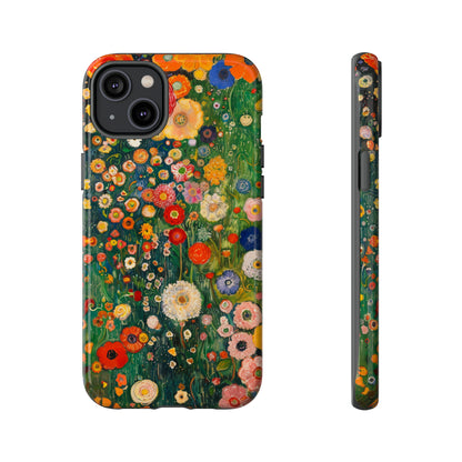 Gustav Klimt Style Flower Garden Painting Phone Case