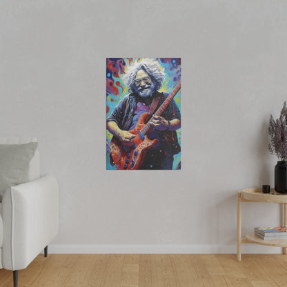 Jerry Garcia Rocking Guitar Pop Art  | Stretched Canvas Print