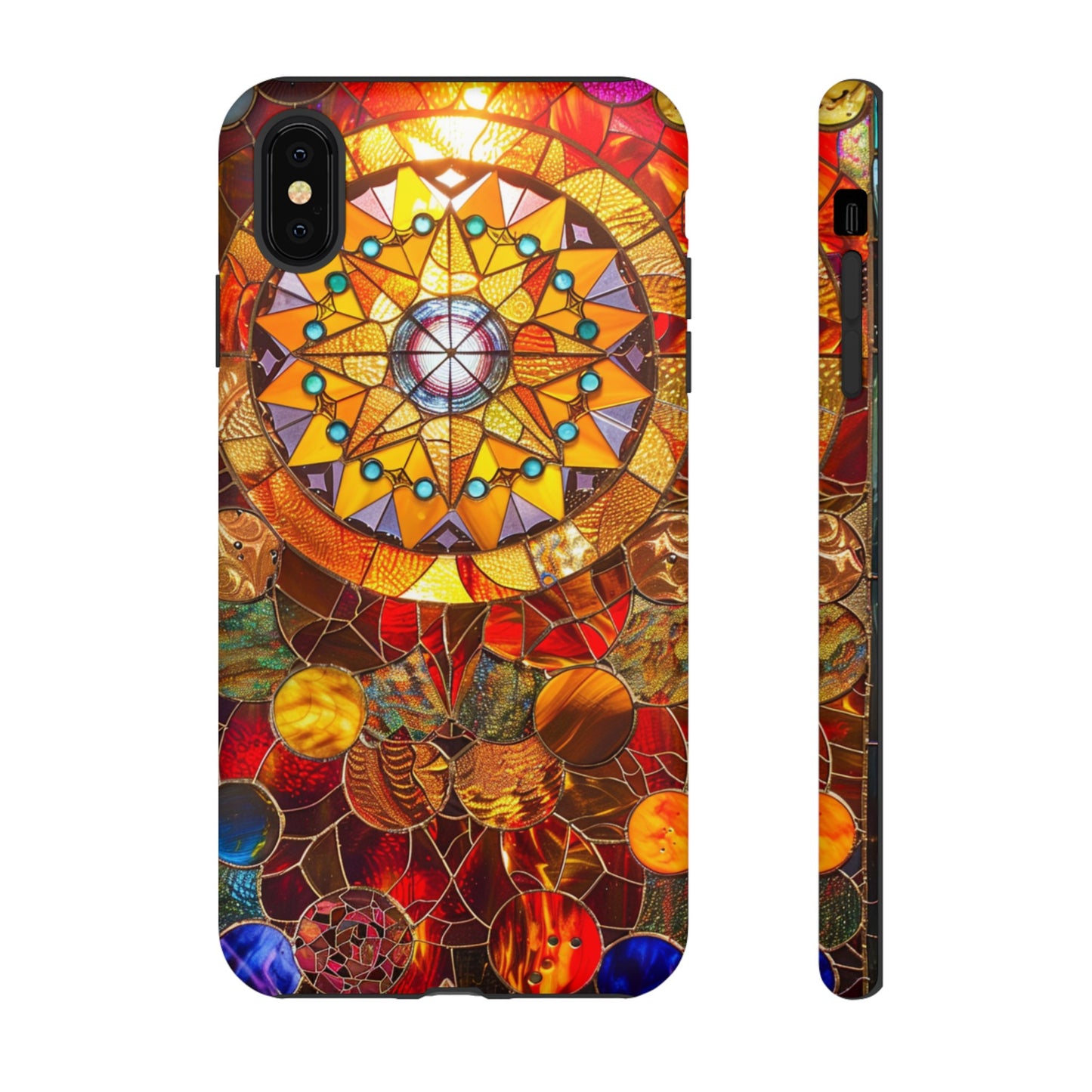 Cosmic Stained Glass Mandala Phone Case