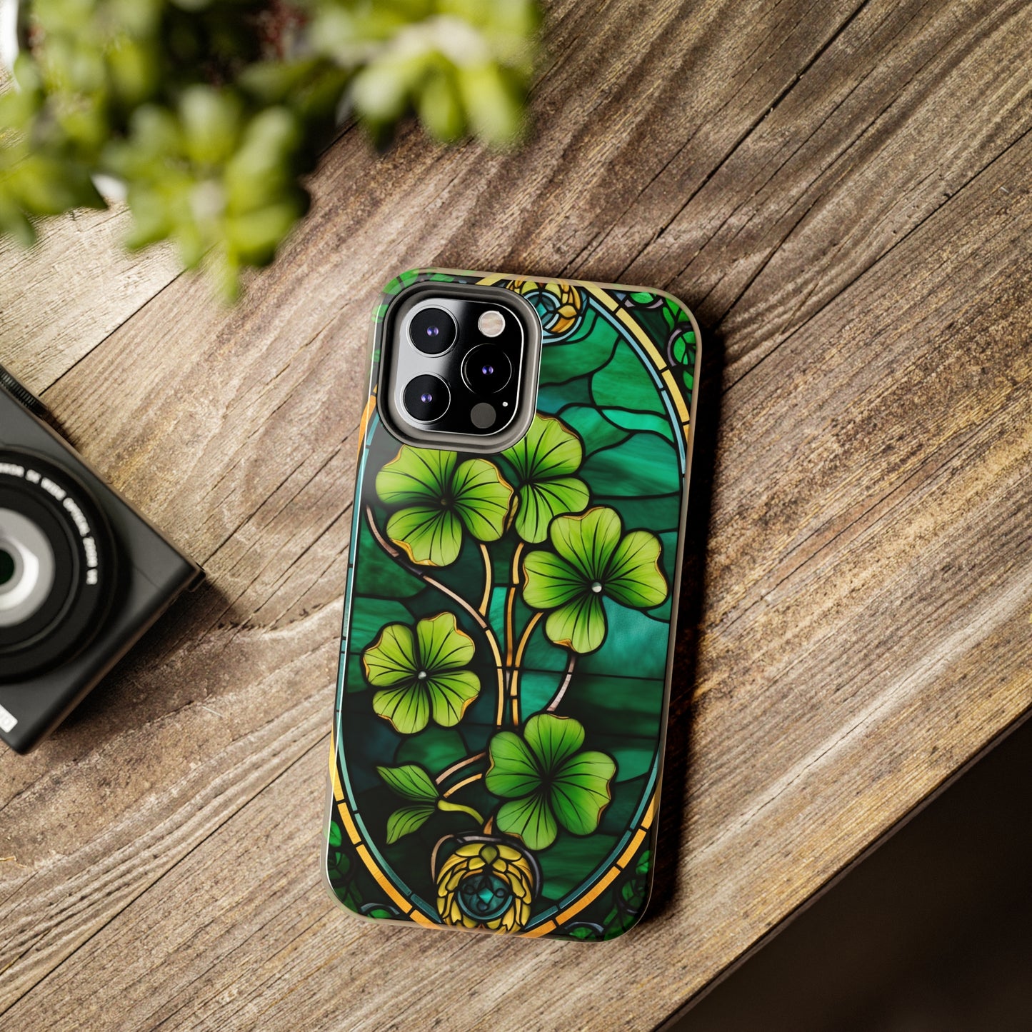 Lucky Charm: Four-Leaf Clover Phone Case | Symbol of Fortune for iPhone Models 11 through 14 Pro Max