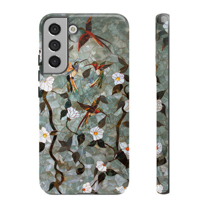 Stained Glass Hummingbirds and Flowers iPhone Case