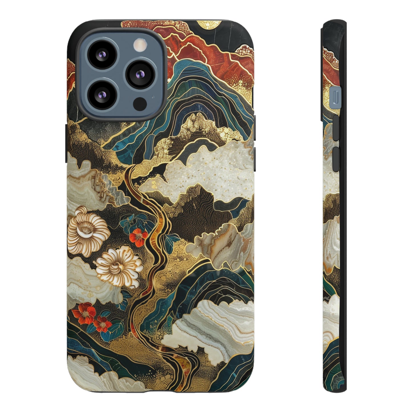 Chiyogami Stained Glass Floral Mountain Phone Case