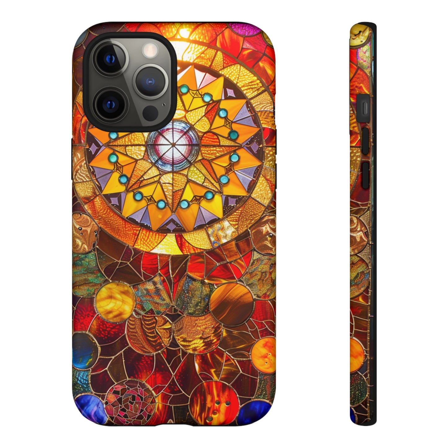 Cosmic Stained Glass Mandala Phone Case