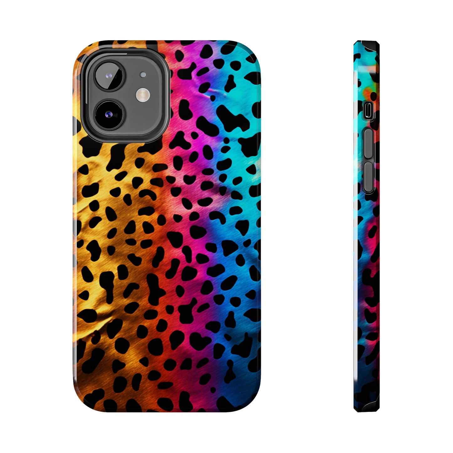 Kaleidoscopic Wild: Psychedelic Rainbow Leopard Print | Dazzling iPhone Case