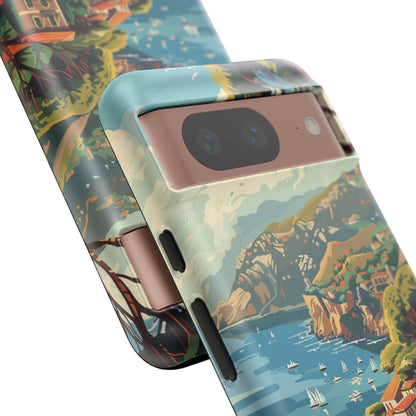 Midcentury French Riviera Landscape Painting Phone Case