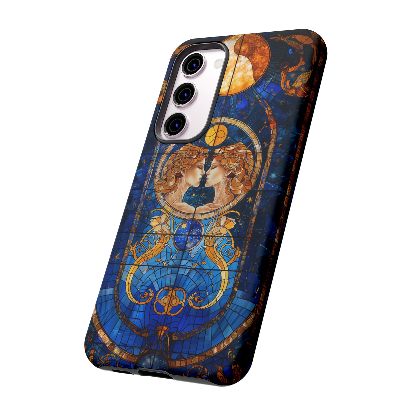 Gemini Astrology Stained Glass Phone Case