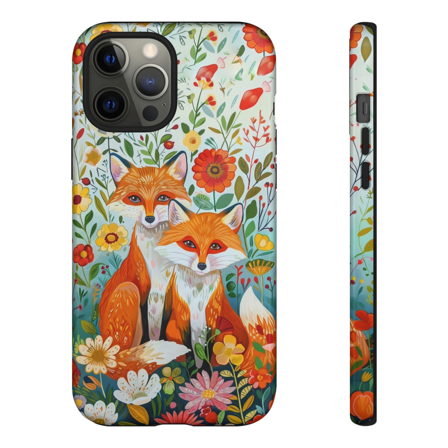 Foxes in the Floral Garden Phone Case